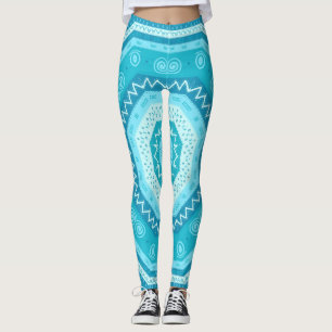 Bright Blue Sky Medallion Leggings