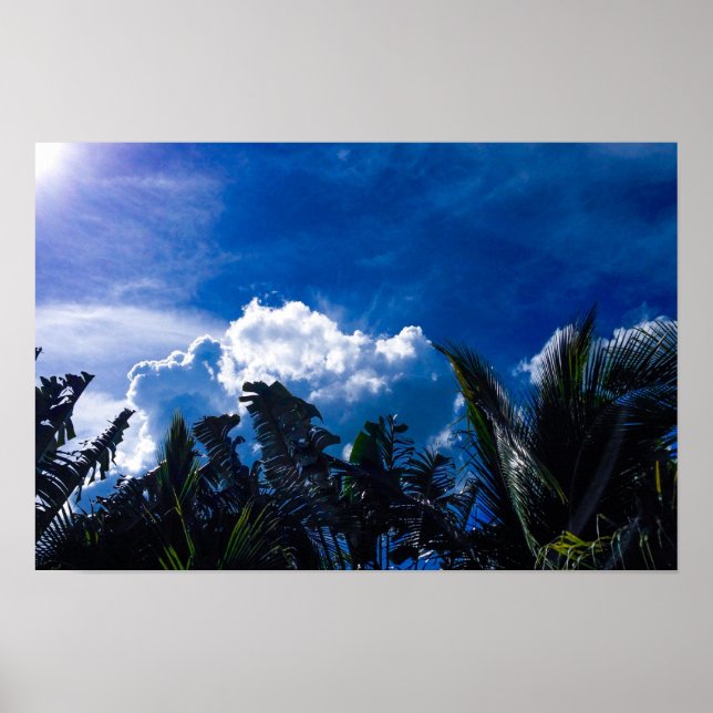 Bright Blue Sky With Clouds Poster (Front)