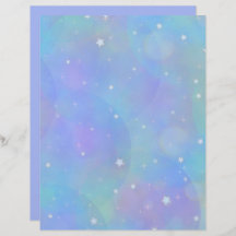 Bright Blue Sky with Stars and Clouds 