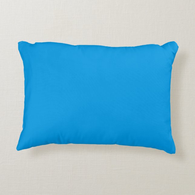 Bright Blue solid colour plain pillow (Back)