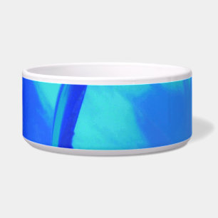 Bright Blue Tulip Dog Bowl