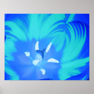 Bright Blue Tulip Poster