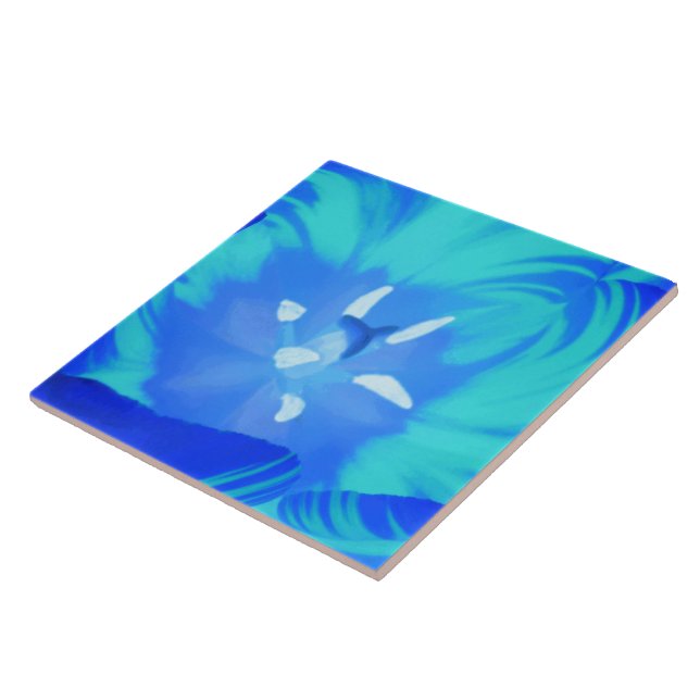 Bright Blue Tulip Tile (Side)