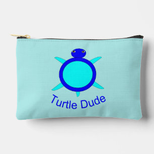 Bright Blue Turtle Dude Accessory Pouch