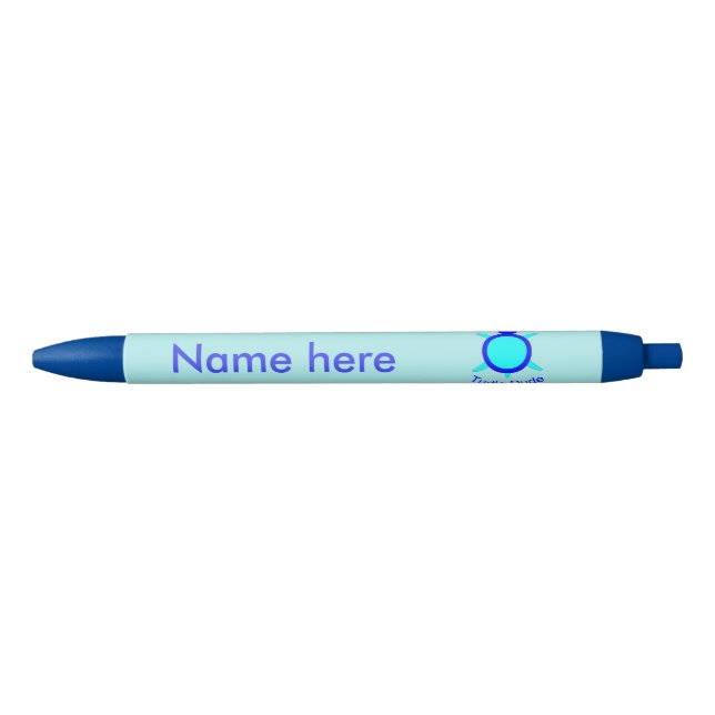 Bright Blue Turtle Dude Custom Pen (Front)
