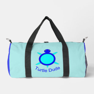 Bright Blue Turtle Dude Duffle Bag
