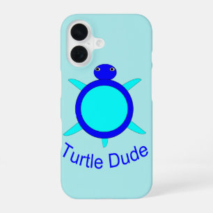 Bright Blue Turtle Dude iPhone Case