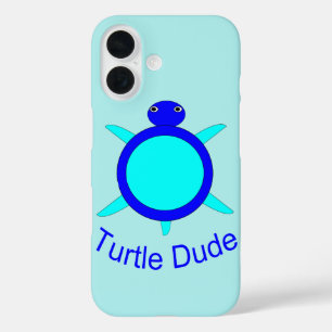 Bright Blue Turtle Dude iPhone Case