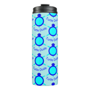 Bright Blue Turtle Dude Thermal Tumbler