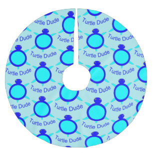 Bright Blue Turtle Dude Tree Skirt