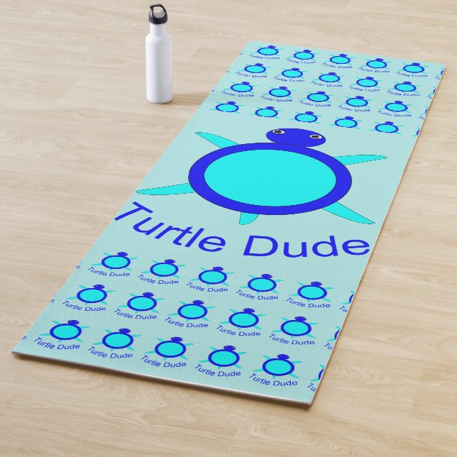 Bright Blue Turtle Dude Yoga Mat (In Situ)