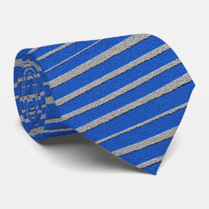 Bright Blue Unique Stripe Pattern Cool Tie