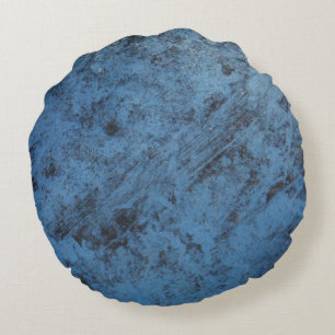 Bright blue vintage Close up Round Cushion