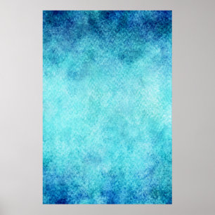 Bright Blue Watercolor Personalised Background Poster
