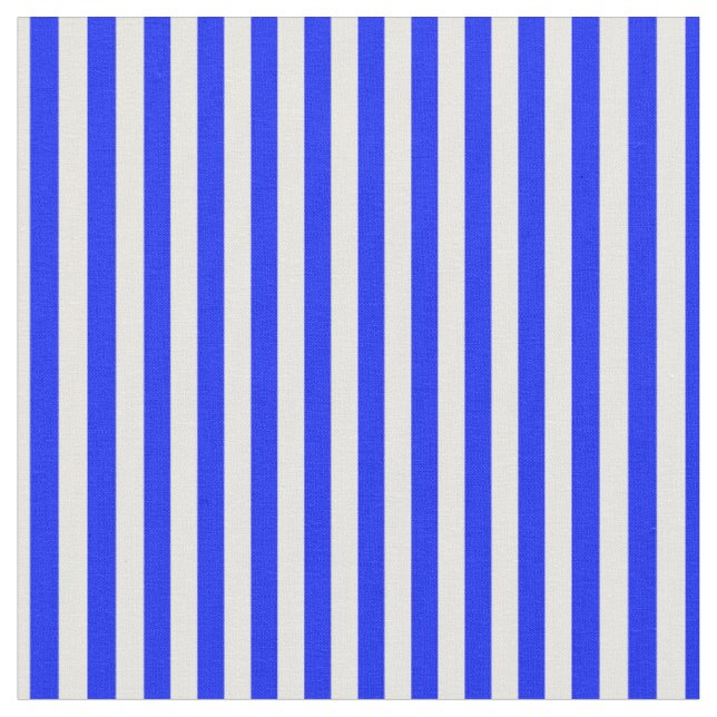 Bright Blue & White Stripes Fabric (Close Up)