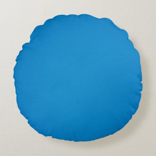 Bright Blue with Grainy Texture Round Cushion (Front)