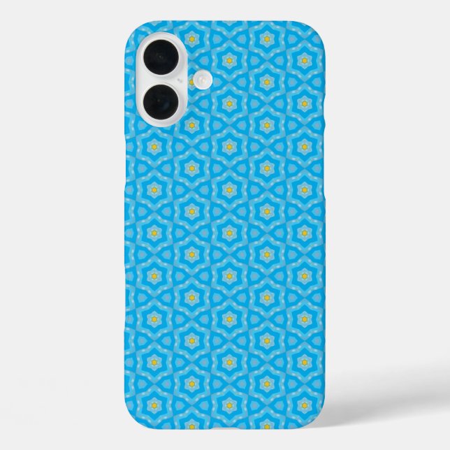 Bright blue with yellow pattern Case-Mate iPhone case (Back)