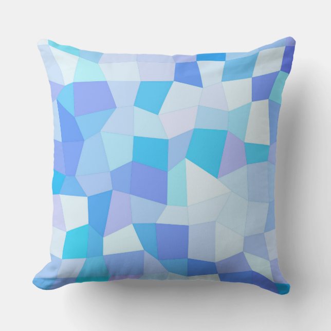 Bright Blues Mosaic Cushion (Front)
