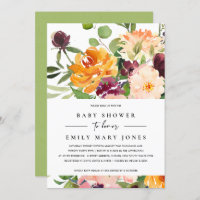 BRIGHT BLUSH YELLOW ORANGE FLORAL BABY SHOWER