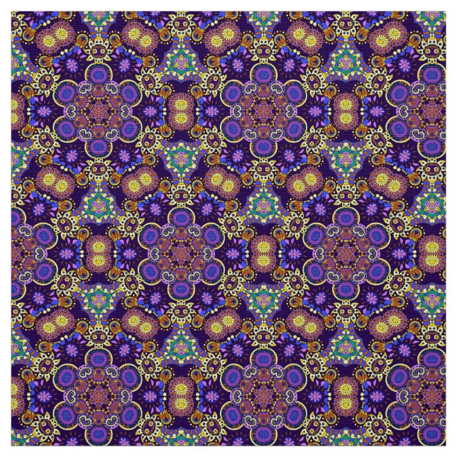 Bright Bohemian Boho Hippy Chic Pattern Fabric (Swatch)