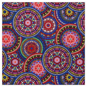 Bright Bohemian Boho Hippy Chic Pattern Fabric