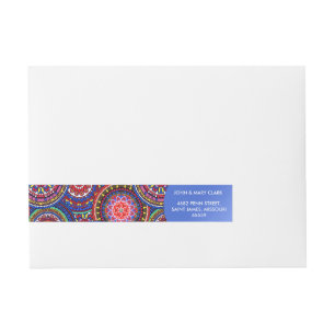 Bright Bohemian Boho Hippy Chic Pattern Wraparound Address Label