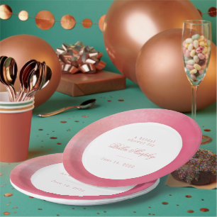 Bright Boho Ombre Bridal Shower Paper Plate
