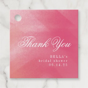 Bright Boho Ombre Bridal Shower Thank You Favour Tags