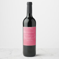 Bright Boho Pink Ombre Cursive Name Wedding