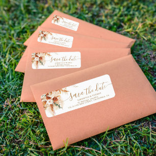 Bright Boho Save The Date Wedding Return Address  Label
