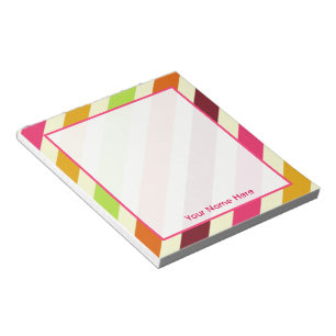 Bright Boho Stripes Personalised Notepad
