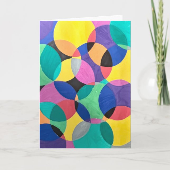 Bright Bold Abstract Design Blank Greeting Card  (Front)