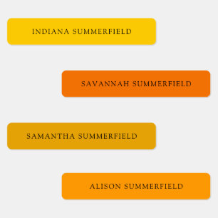 Bright Bold Colourful School Kids Name Waterproof
