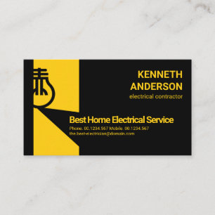 Bright Bold Electrical Bulb Electrician Services Business Card