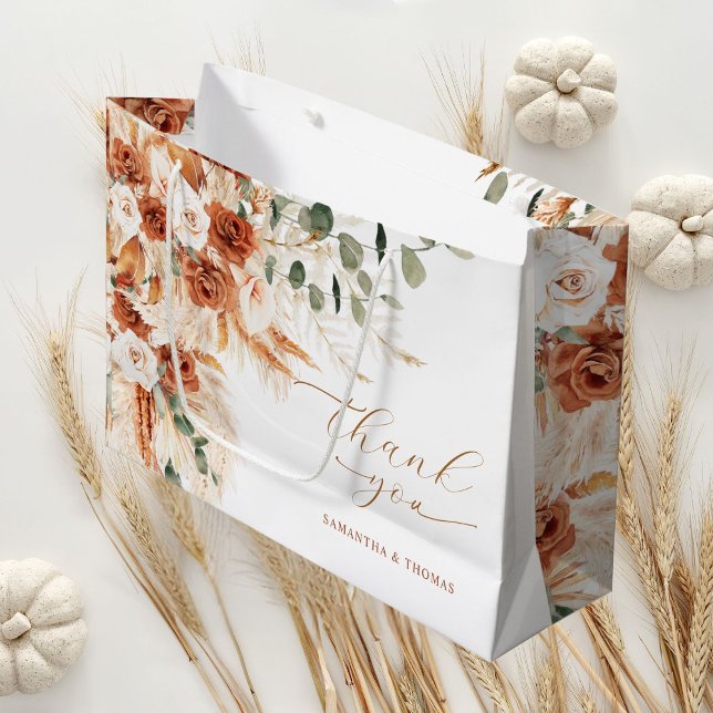 Bright Bold Floral Wedding Thank You Large Gift Bag (Creator Uploaded)
