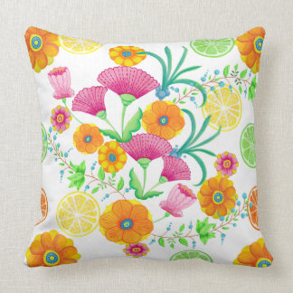 Bright Bold Floral with citrus slices Cushion
