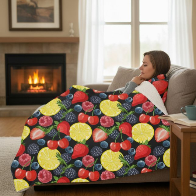 Bright & Bold Fruit Fleece Blanket  (Creator Uploaded)