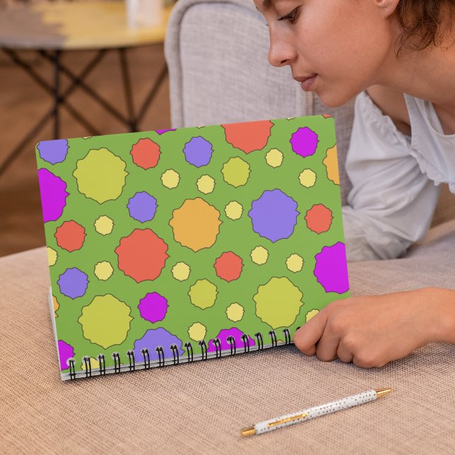 Bright bold Geometric Retro polka dot Notebook (Creator Uploaded)
