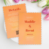 Bright & Bold Gradient Orange QR Code Wedding