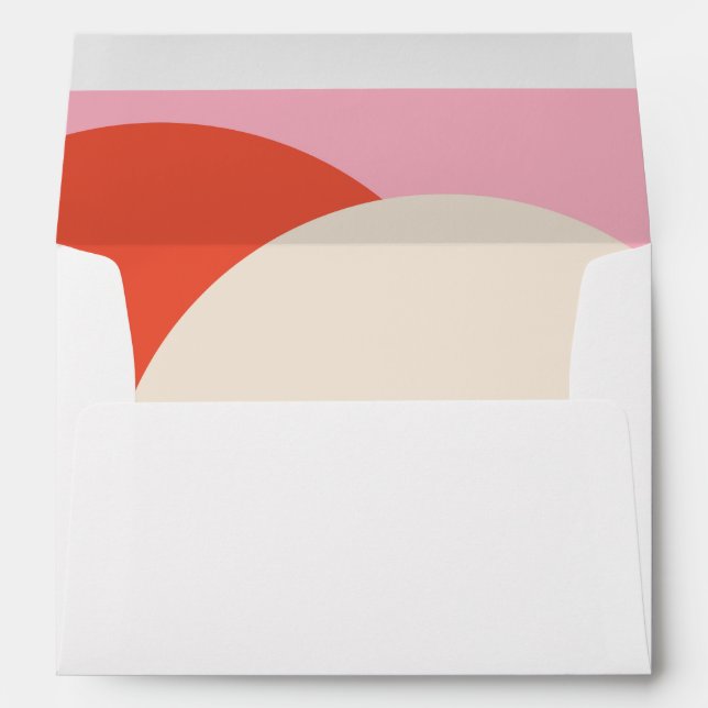 Bright Bold Pink & Orange Modern Wedding Envelope (Back (Bottom))