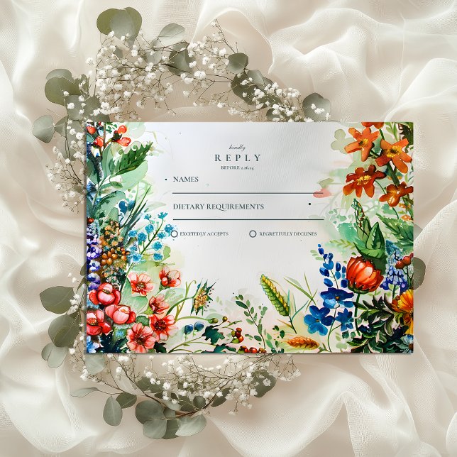 Bright Botanical Garden Wedding RSVP Card (Creator Uploaded)
