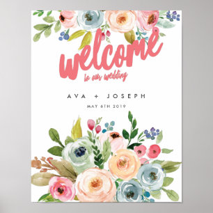 BRIGHT BOTANICAL WELCOME TO OUR WEDDING POSTER-PIN POSTER