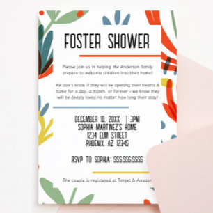 Bright Botanicals Foster Care Shower Invitation