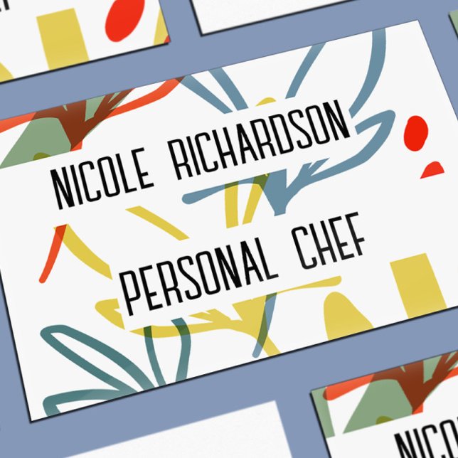 Bright Botanicals Modern Unique Business Card (bright botanical floral leaf business card modern trendy design)