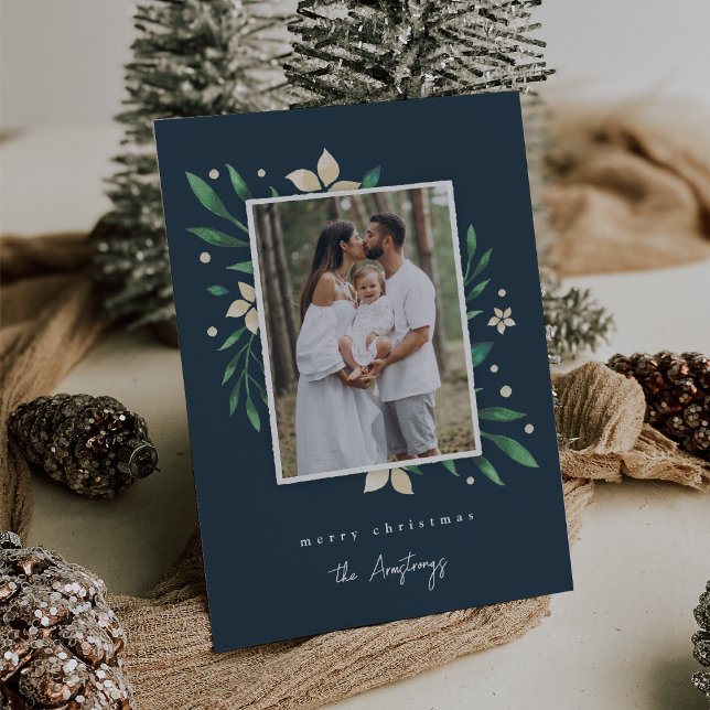 Bright Boughs | Botanical Christmas Photo Holiday Card (Creator Uploaded)