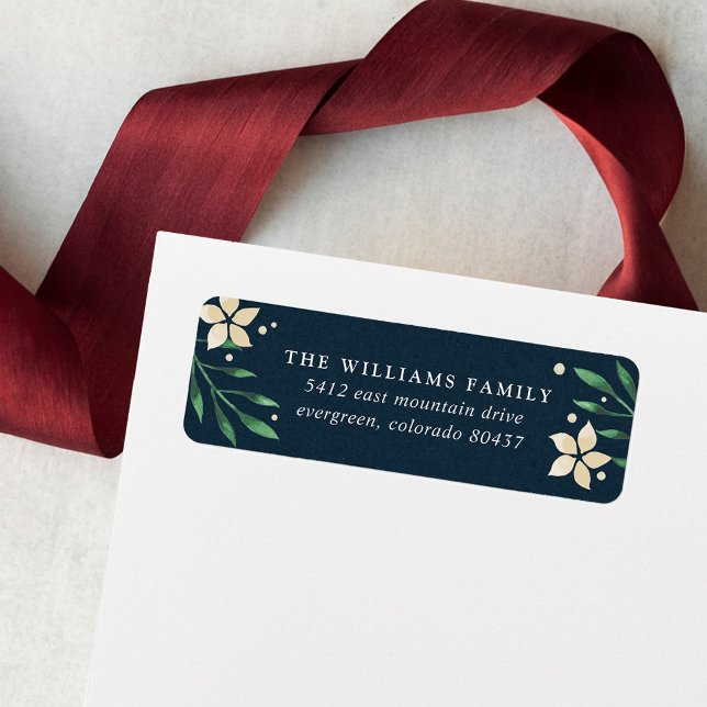 Bright Boughs Holiday Return Address Label (Creator Uploaded)