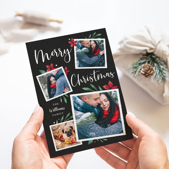 Bright Boughs | Multi Photo Collage Christmas Holiday Card (Creator Uploaded)