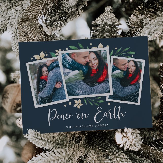 Bright Boughs | Three Photo Holiday Card (Creator Uploaded)