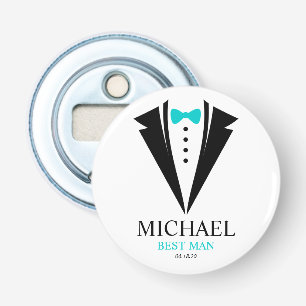 Bright Bow Tie Tuxedo "Best Man" Personalised Bottle Opener