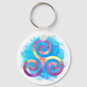 Bright breton triskel key ring